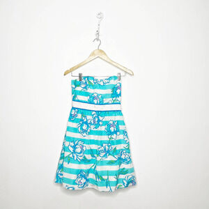 Lilly Pulitzer Langley dress in Shorely Blue Tossing the Line silk Womens 0